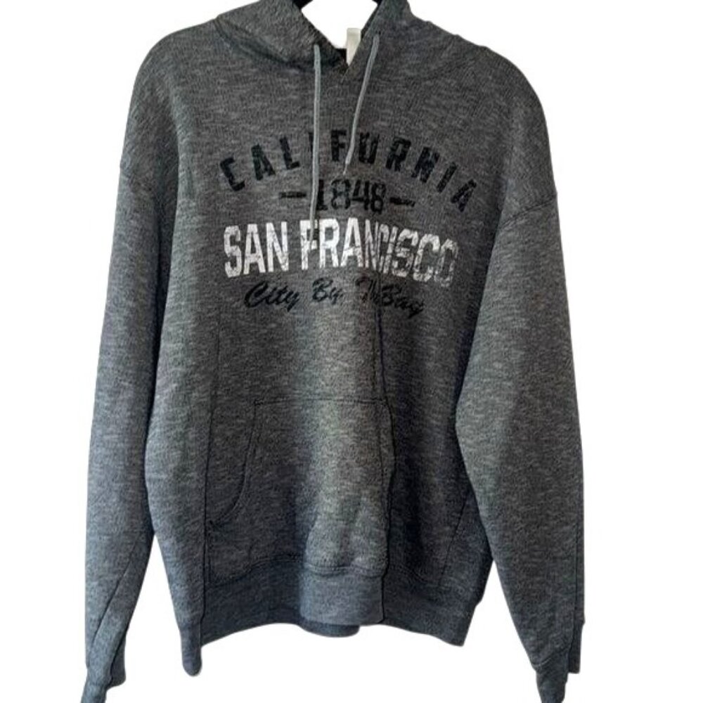 California 1848 San Francisco Gray Hoodie Sweatshirt Pullover With Kangaroo Pock